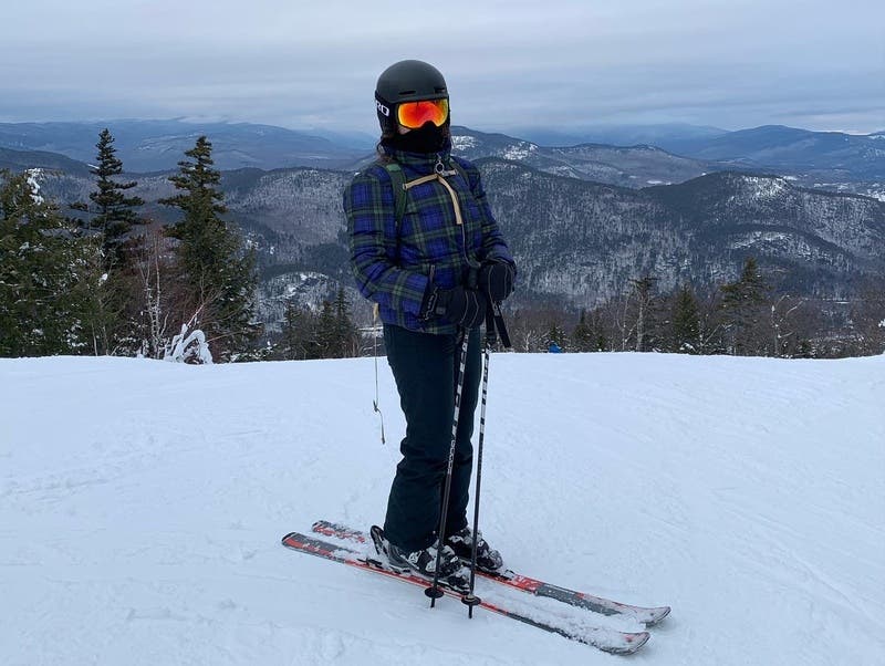 Blue Plaid Puffer Jacket by Slate & Willow | Rent the Runway