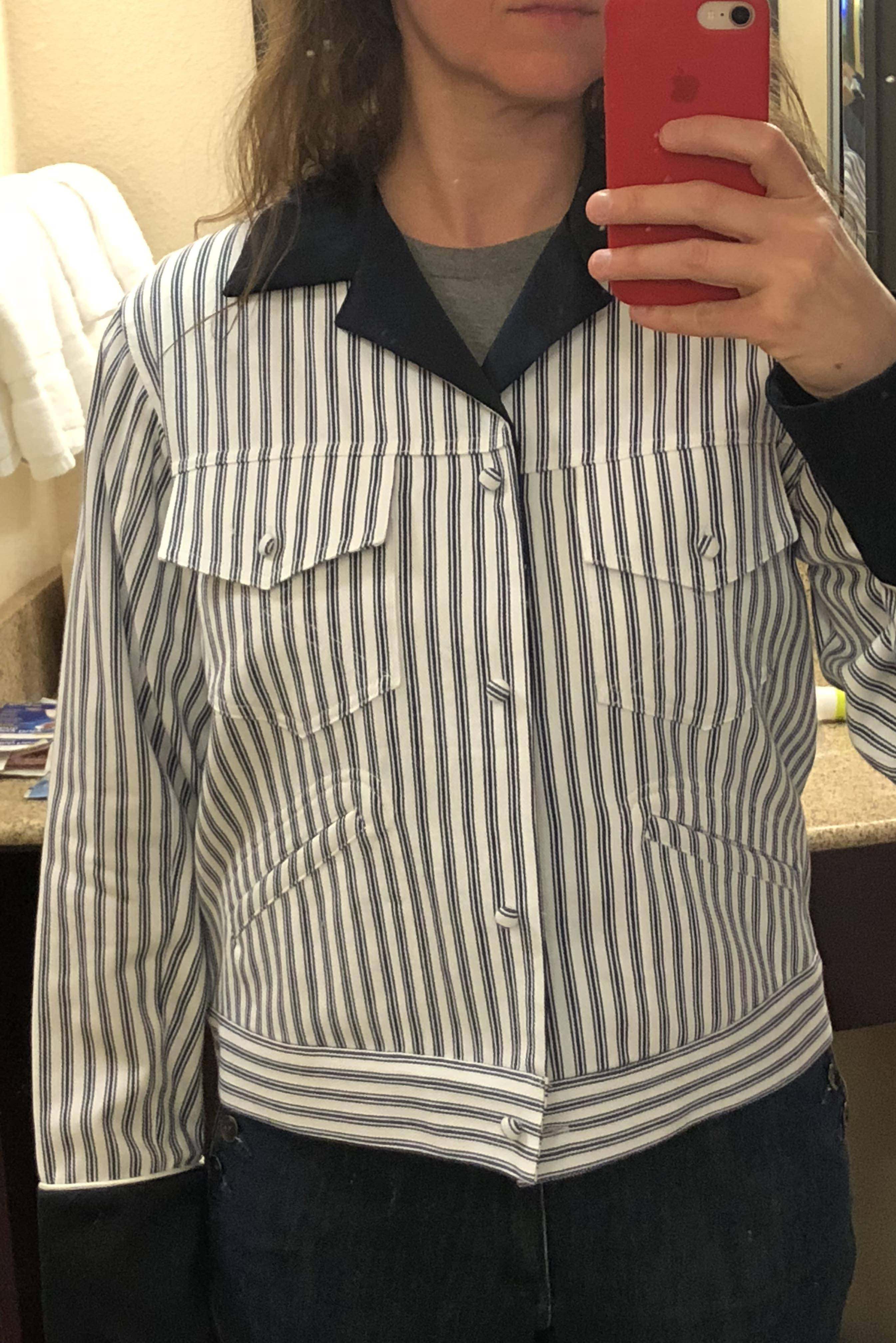 Striped Denim Jacket by Harvey Faircloth | Rent the Runway