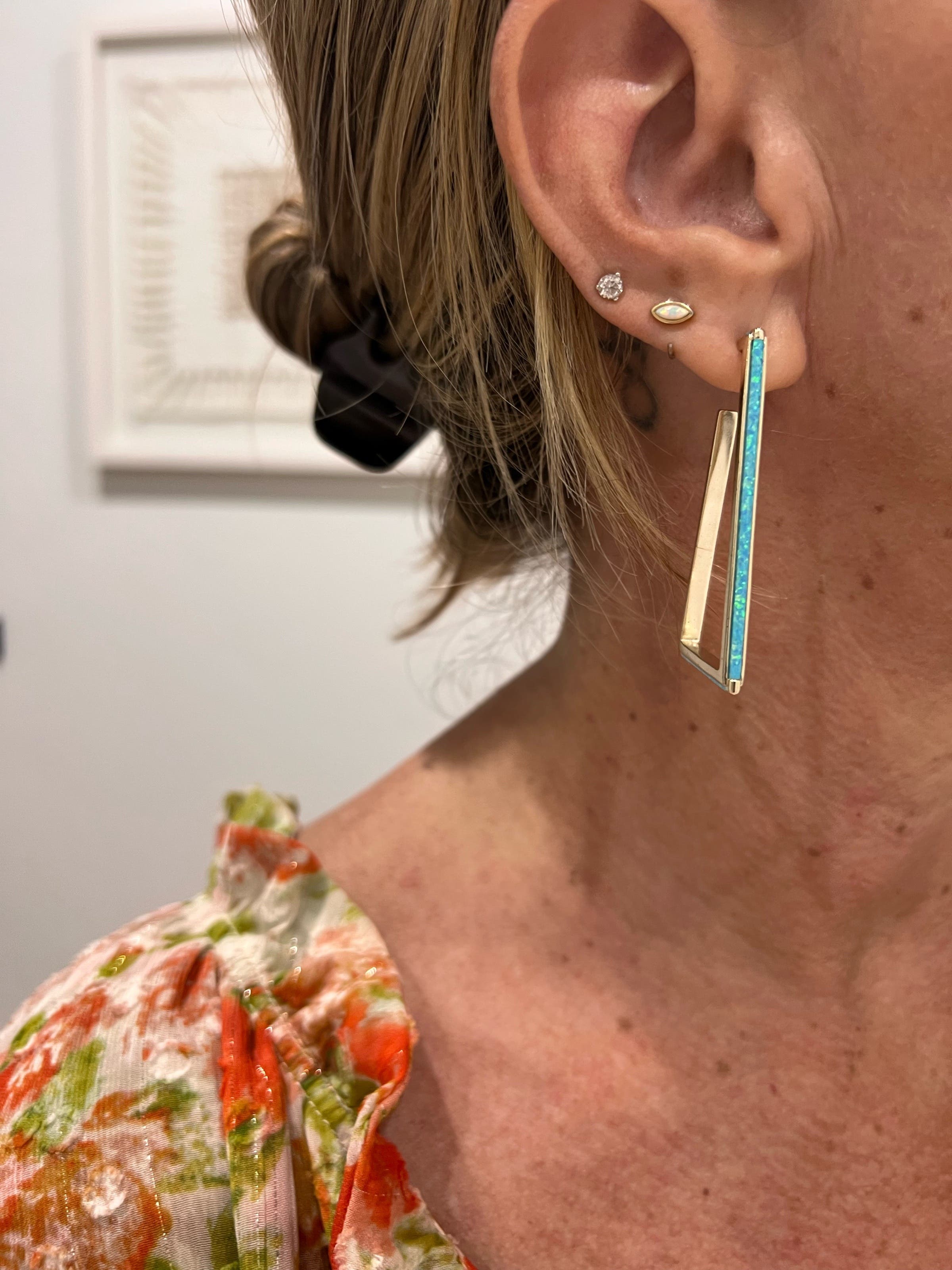 Turquoise Easton Hoops by Kendra Scott Rent the Runway