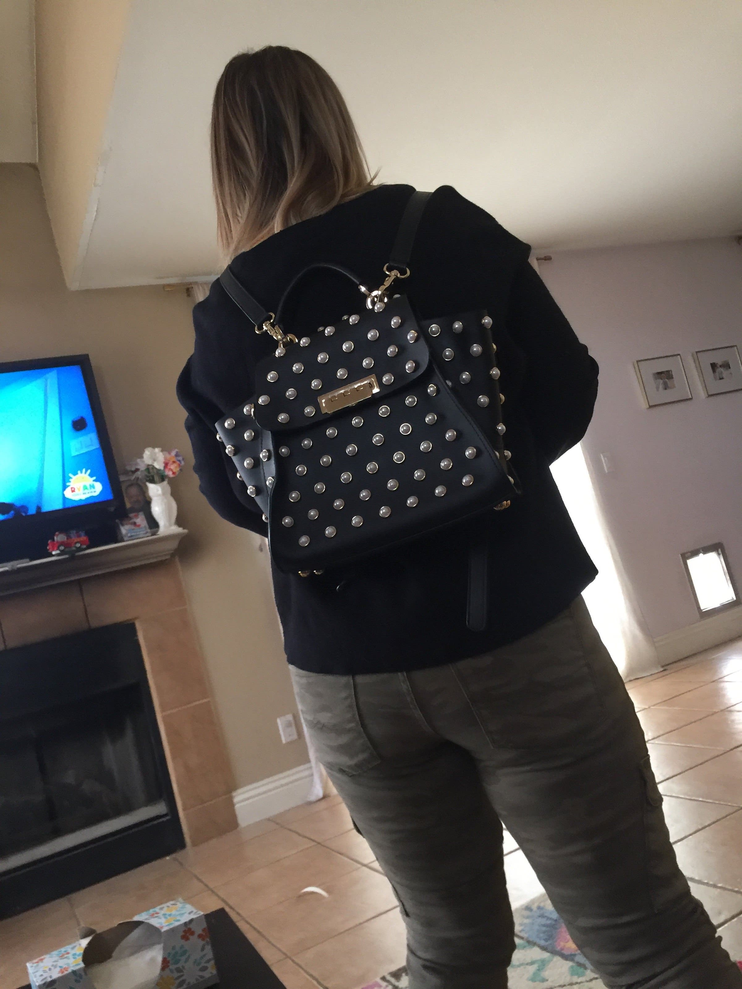 Pearl Lady Eartha Iconic Convertible Backpack by ZAC Zac Posen