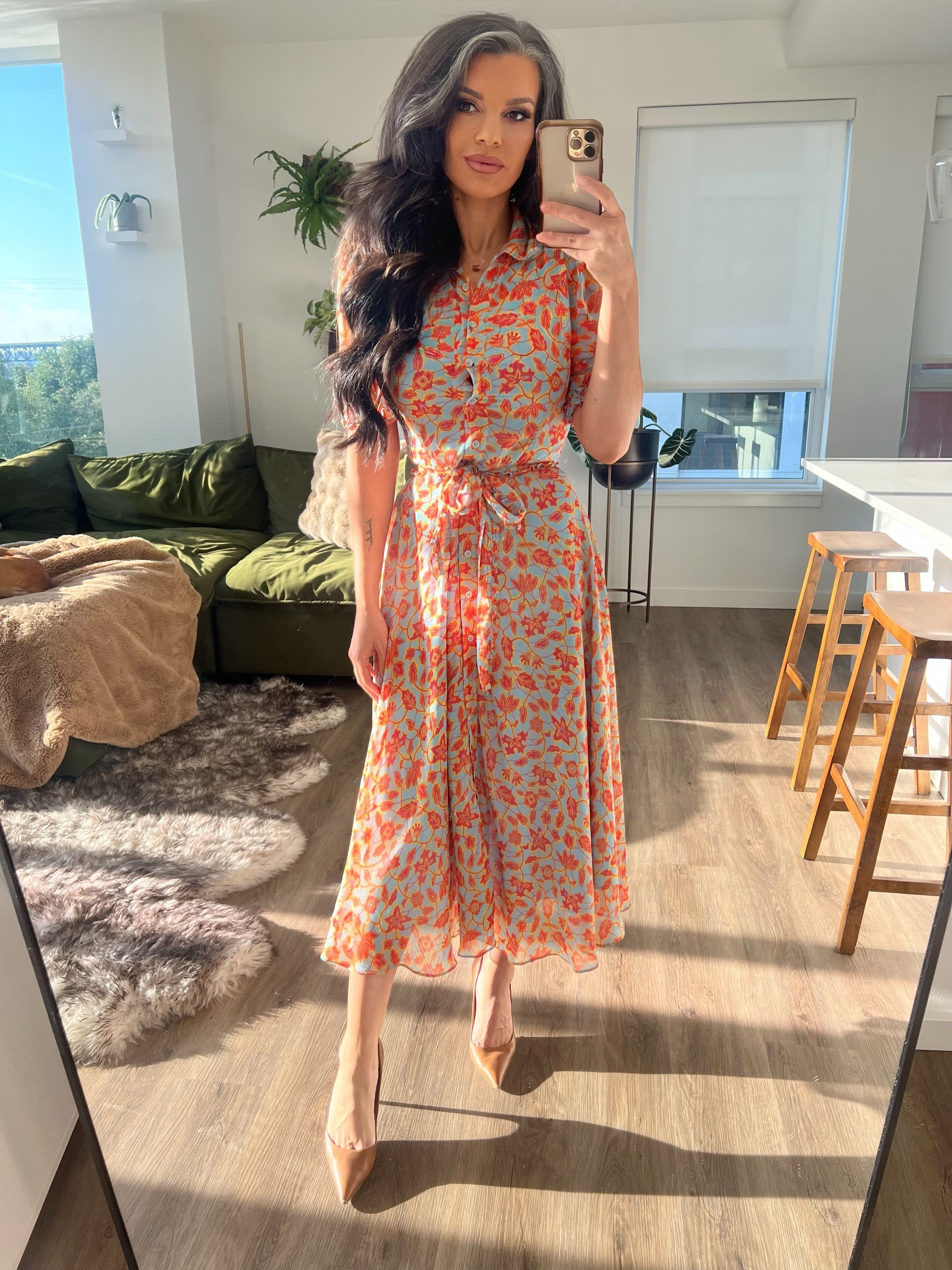 Floral Midi Shirtdress by Derek Lam 10 Crosby x RTR | Rent