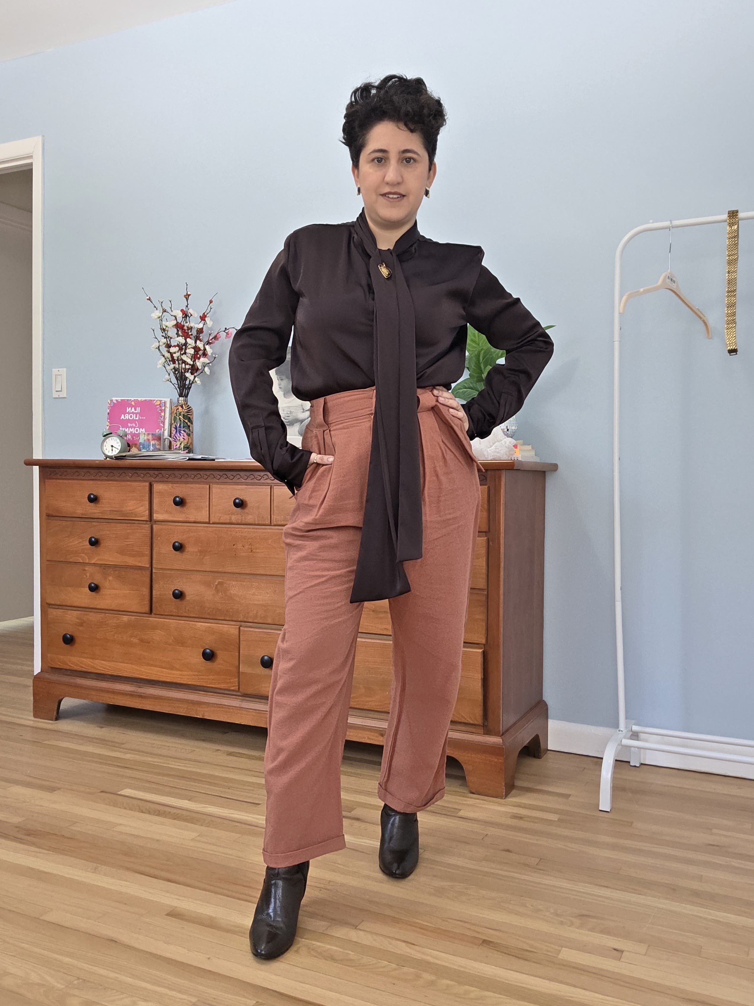 トップス LOHEN T-BLOUSE Satin Tie Neck Blouse by Adam Lippes x RTR | Rent the Runway