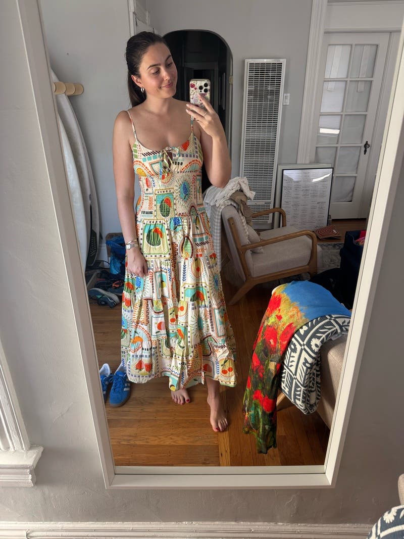 Printed Smocked Midi Dress by Moon River | Rent the Runway