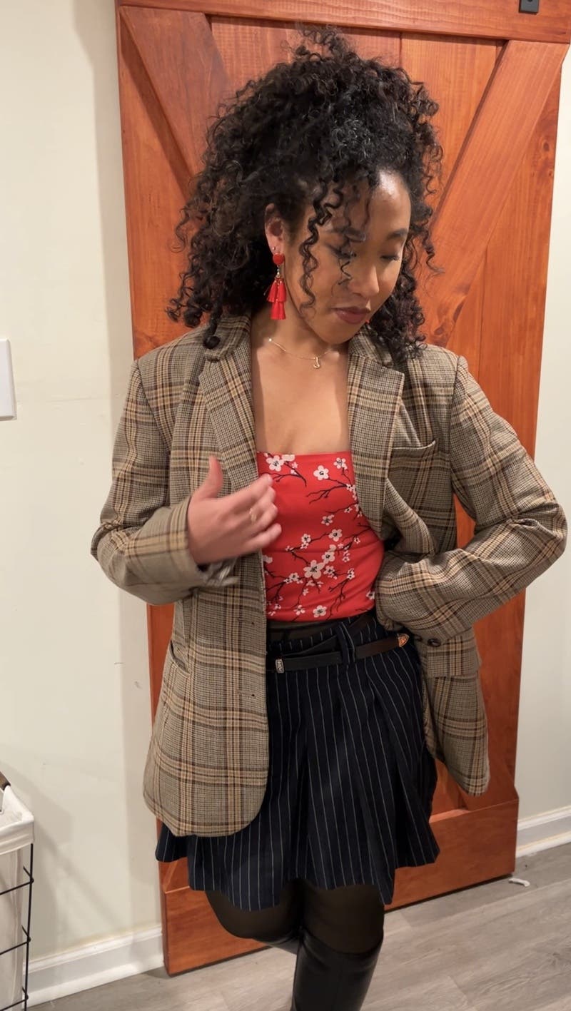 Oversized Check Blazer by English Factory | Rent the Runway