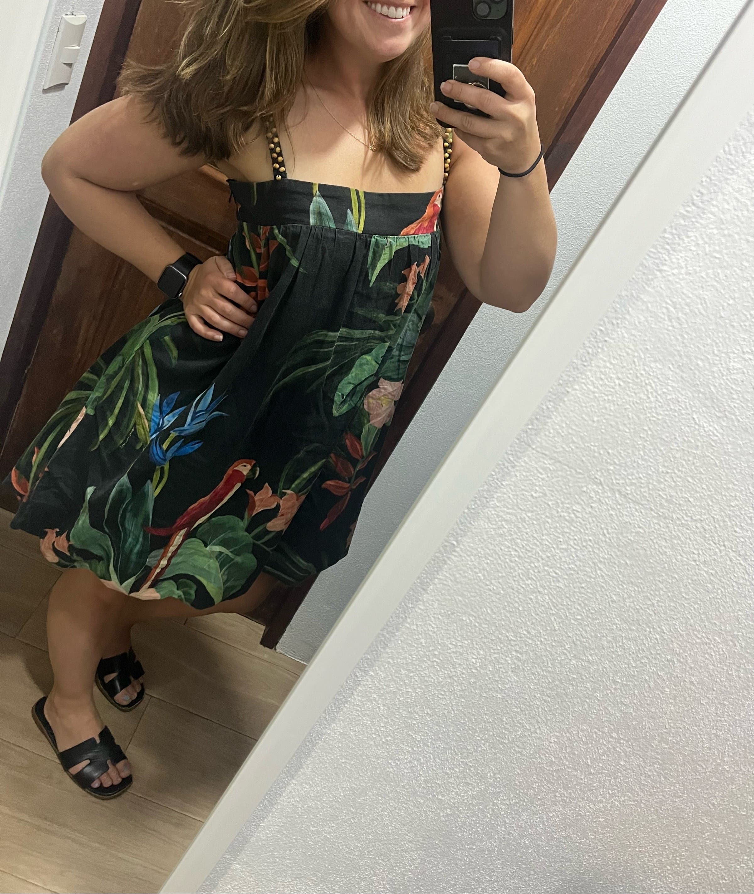 Midnight Macaw Fiesta Mini Dress by FARM Rio | Rent the Runway