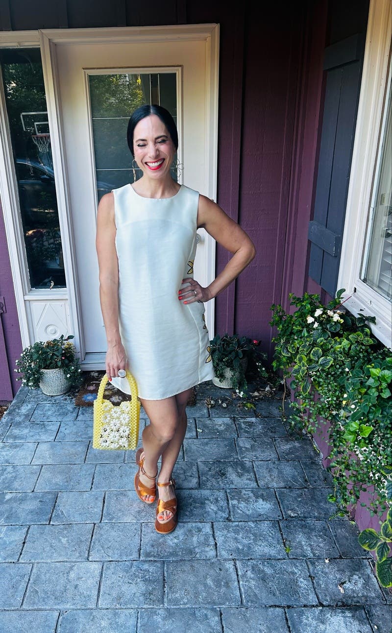Yellow Daisy Beaded Mini Bag