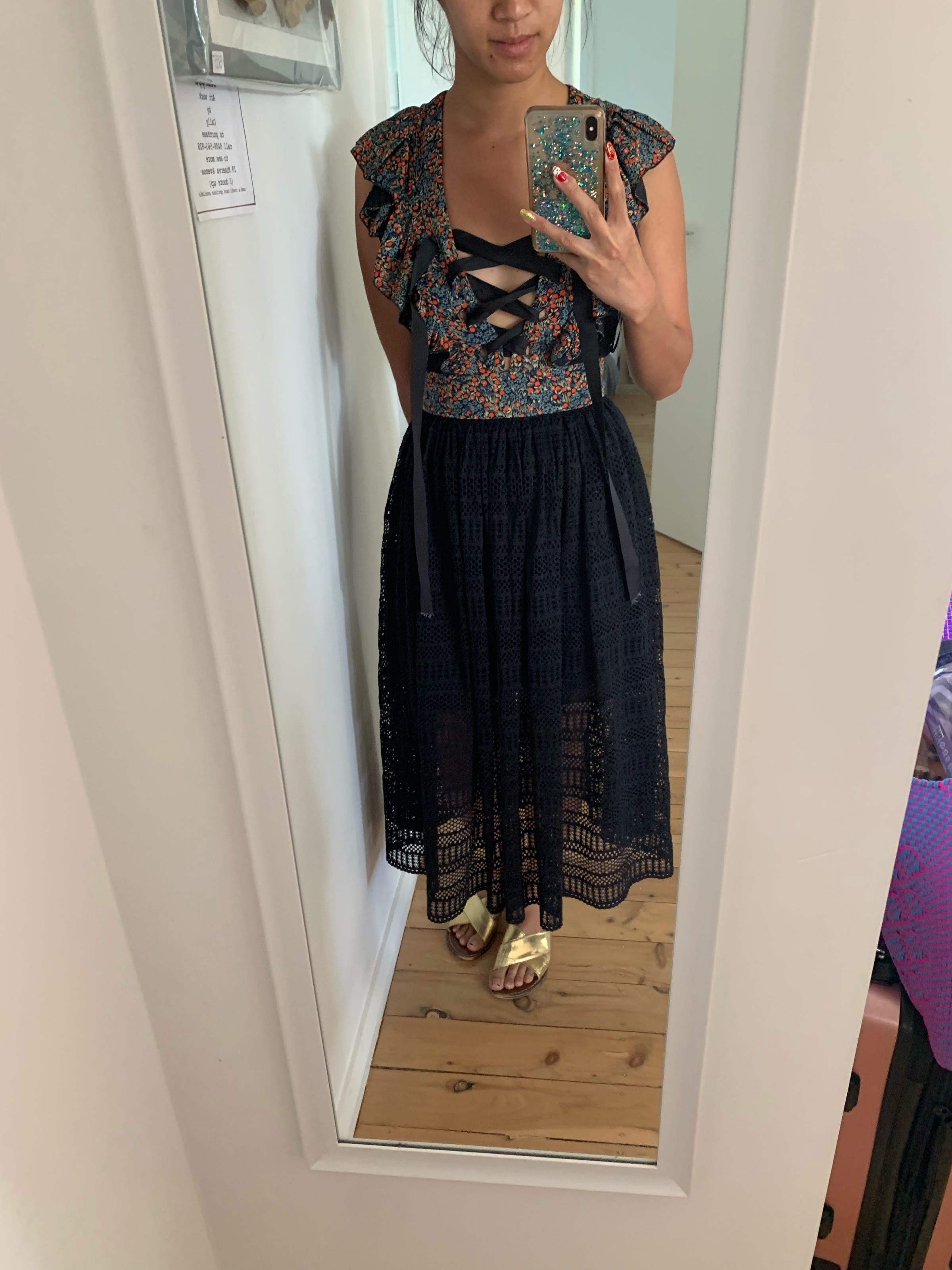 Floral Crochet Midi Dress by Philosophy di Lorenzo Serafini