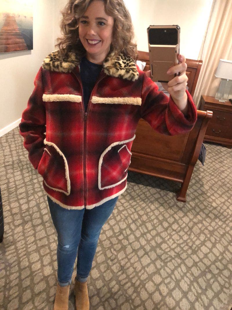 rosymonster glen check no-collar jacket