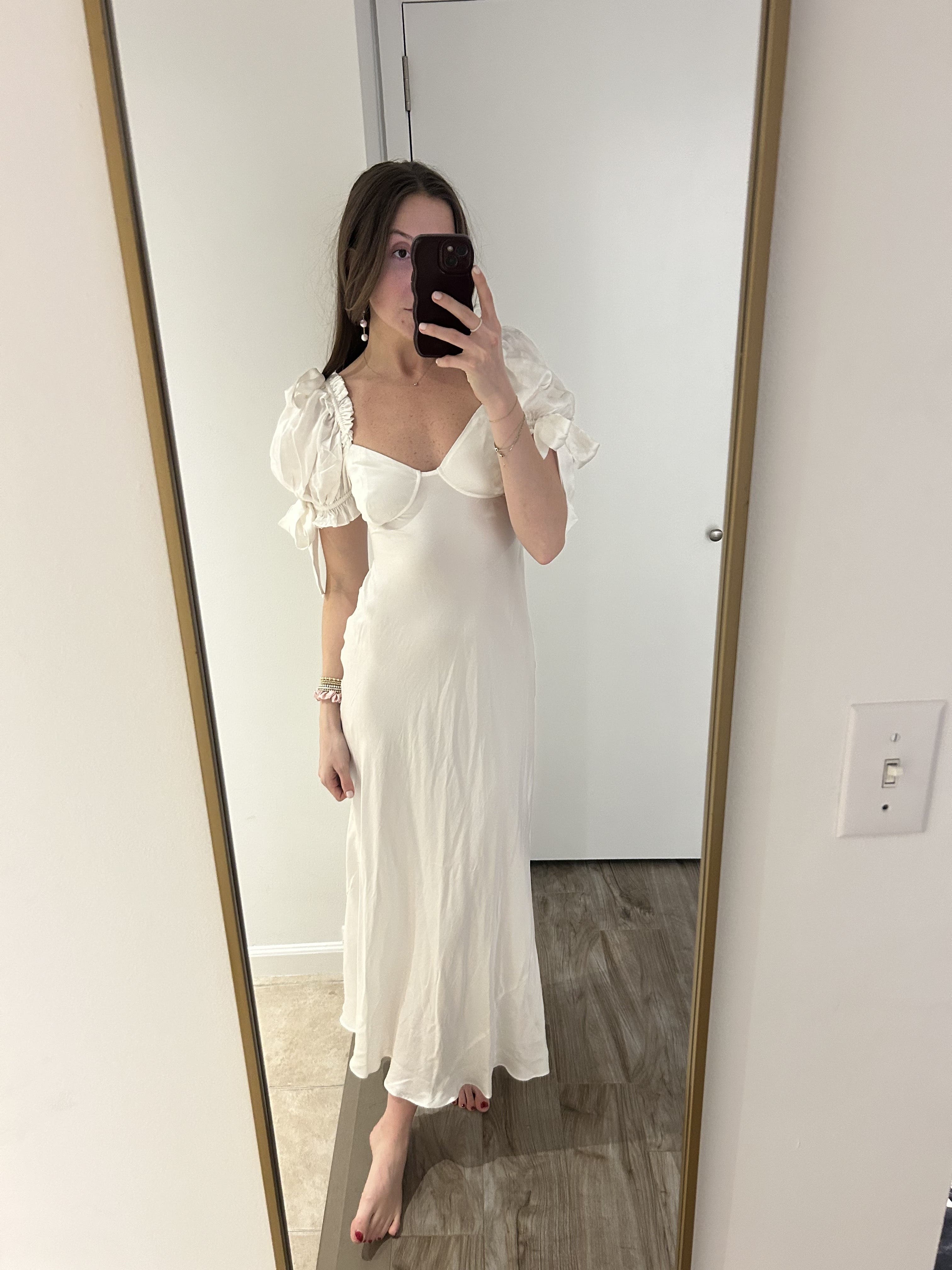 strapless open back dress The Joni Maxi Dress in Cream – Solace London main image 1