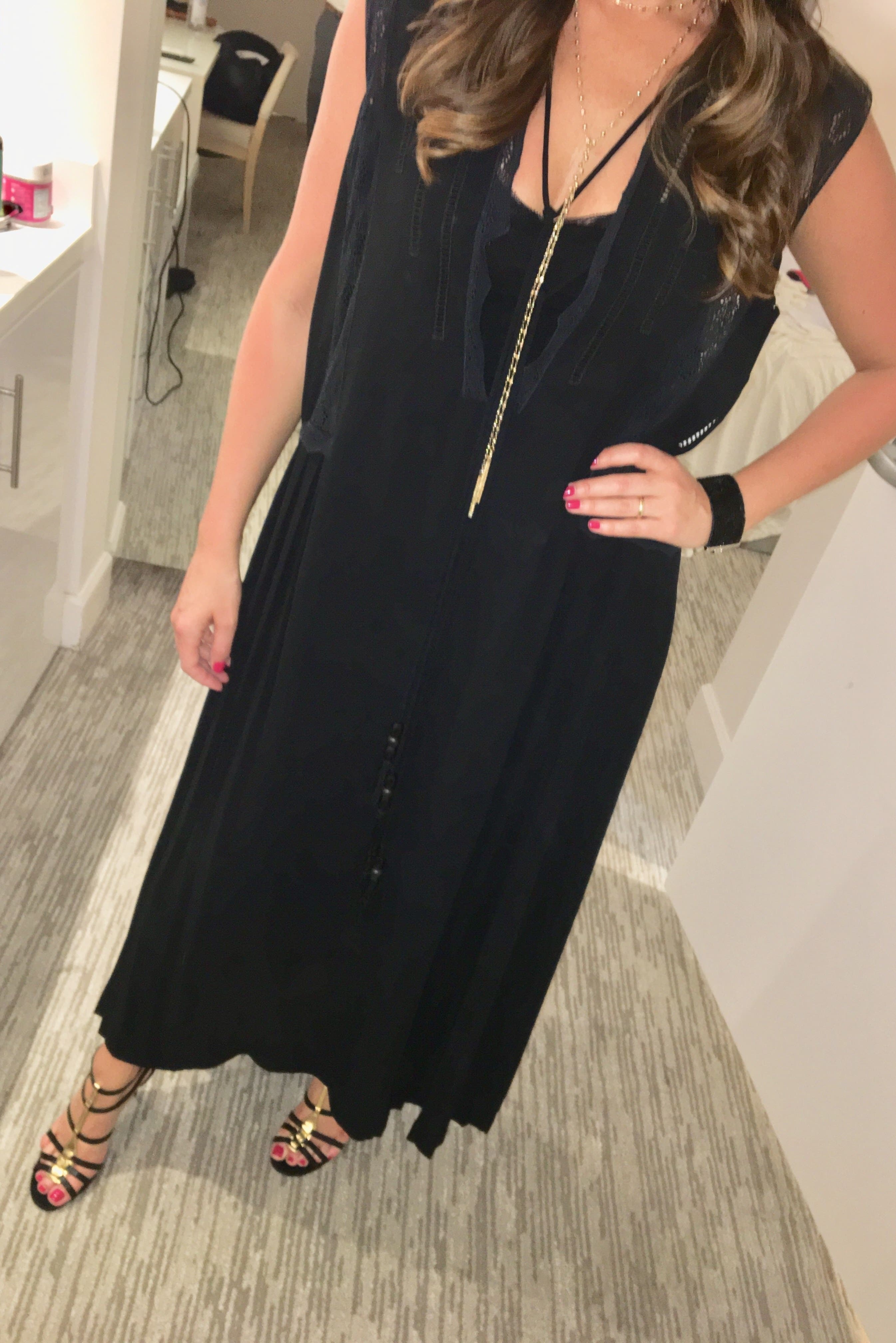 Black Georgette Pleated Shift by Veronique Branquinho | Rent