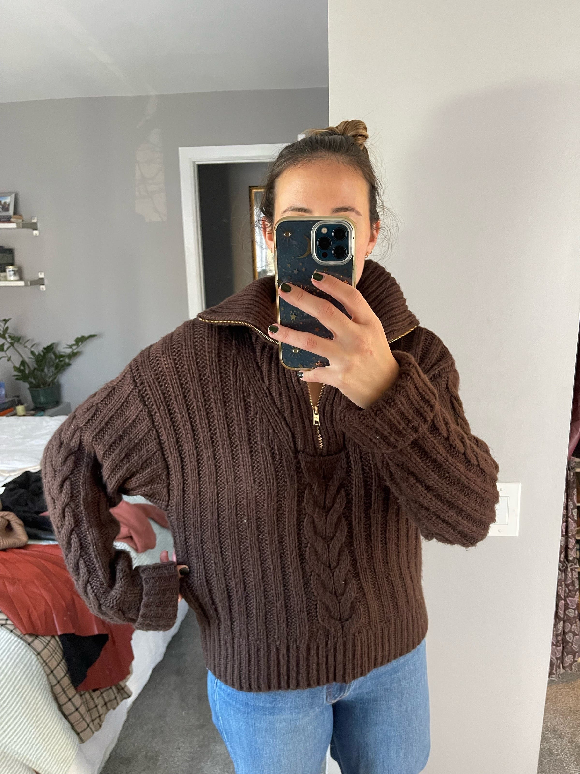 Cable Half Zip Pullover by 525 America | Rent the Runway