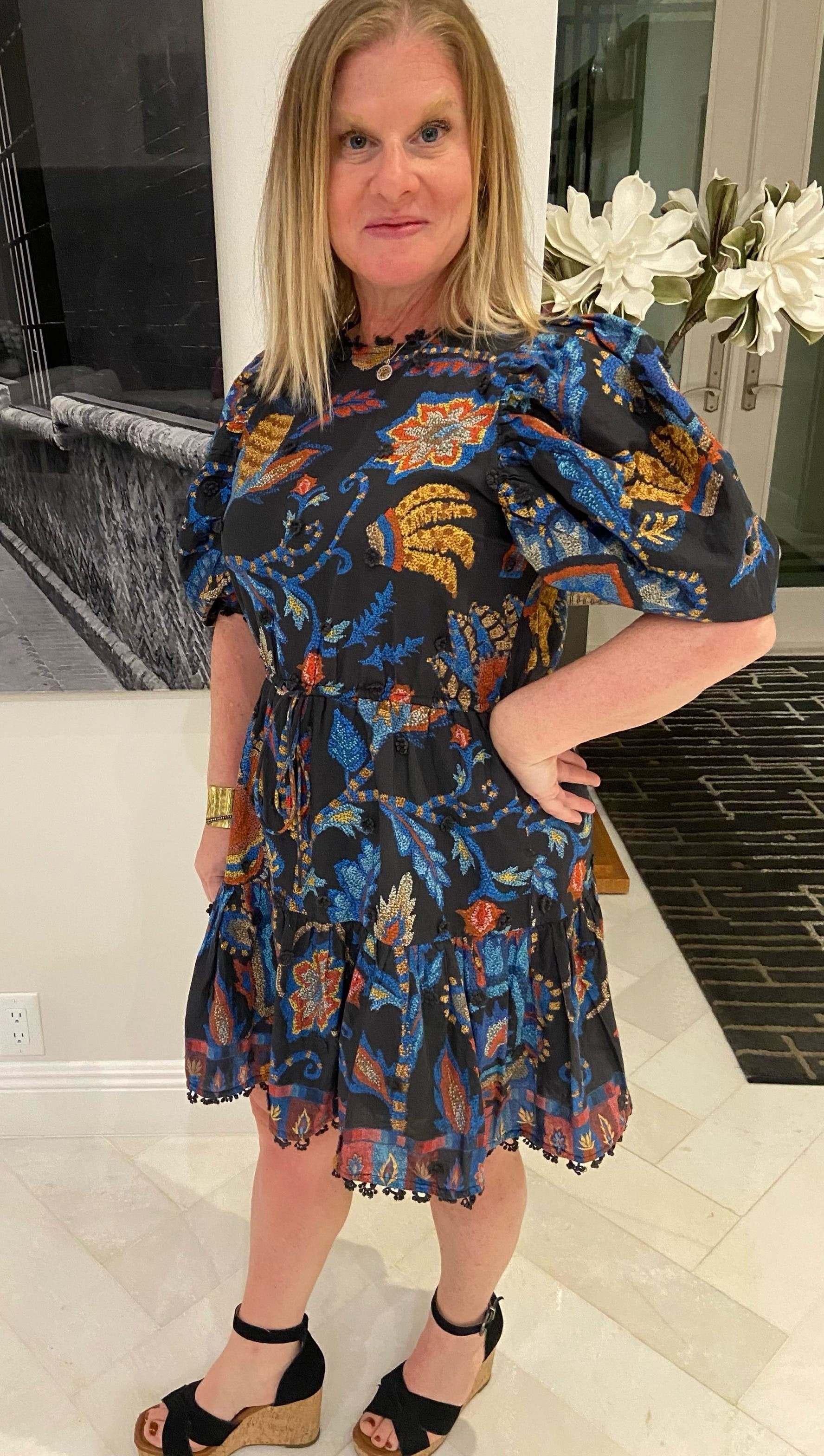 blue sunset tapestry sleeveless midi dress Blue Sunset Tapestry Sleeveless Midi Dre by Farm Rio