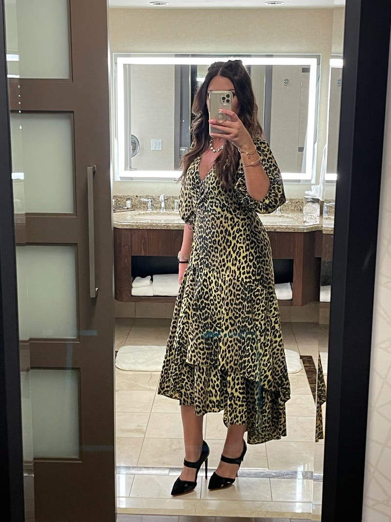 Cheetah Printed Wrap Dress by GANNI | Rent the Runway