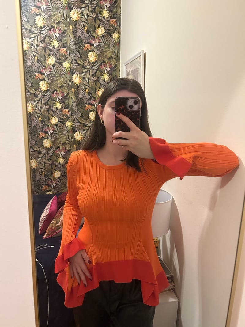 Orange Bell Sleeve Sweater by Esteban Cortazar x RTR | Rent the Runway