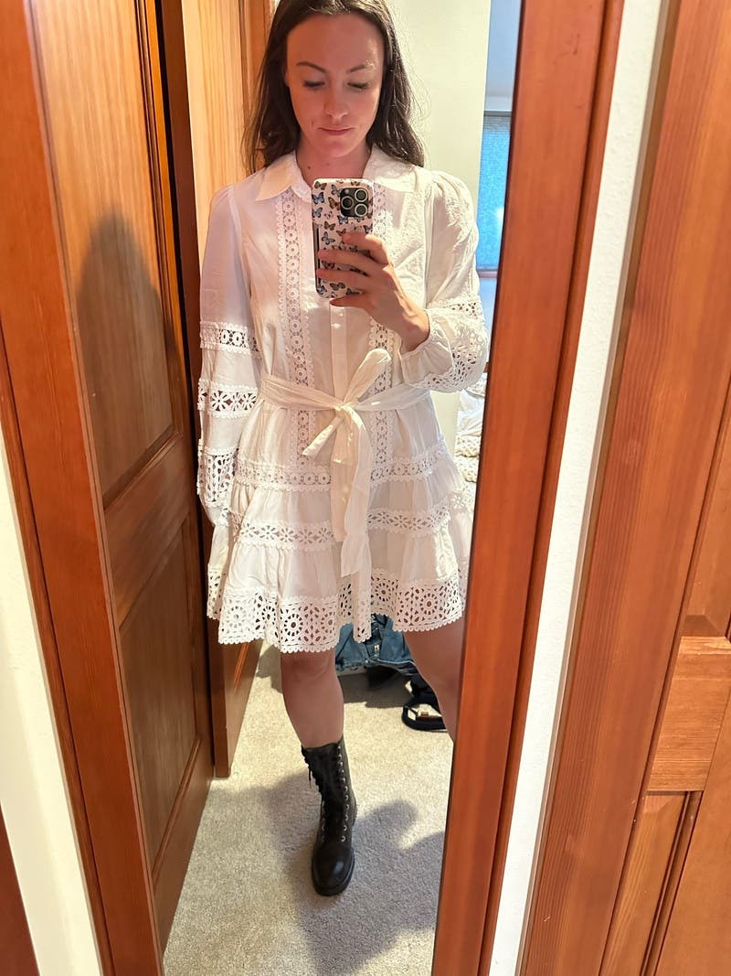 Andmary アンドマリー Laura tiered dress 白 ホワイト ANDMARY】Laura tiered dress