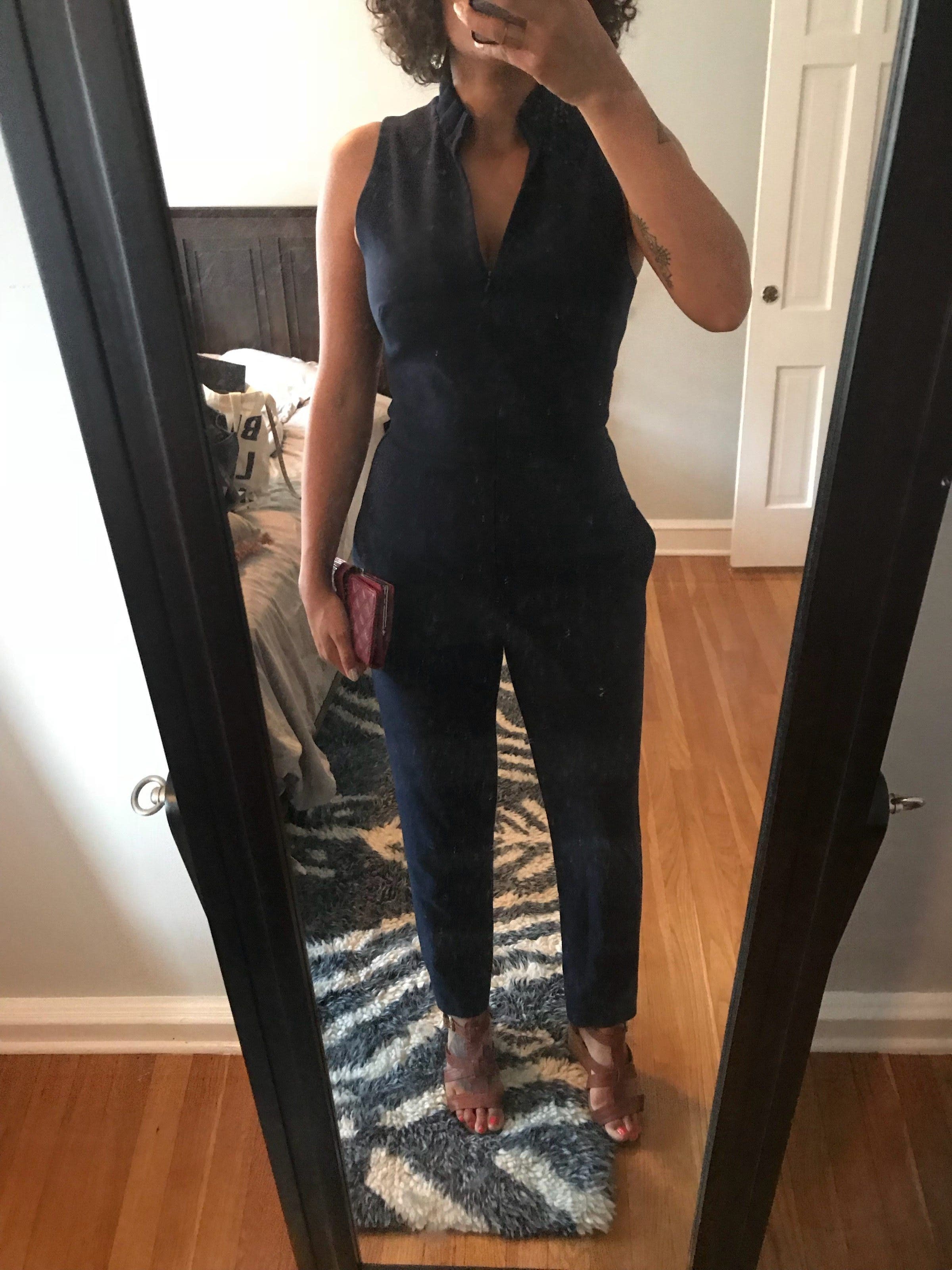 black halo petite jumpsuit