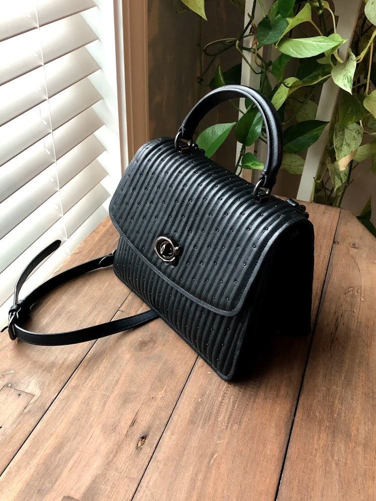 Black Parker Top Handle Bag by Coach Handbags | Rent the Runway