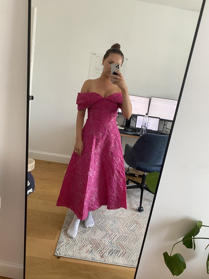 Fiona Cloud Jacquard Dress by Theia | Rent the Runway