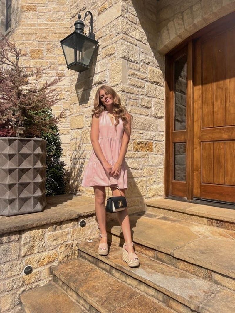 Amanda Uprichard ピンクフローラル サマーワンピース Amanda Uprichard ピンクフローラル サマーワンピース