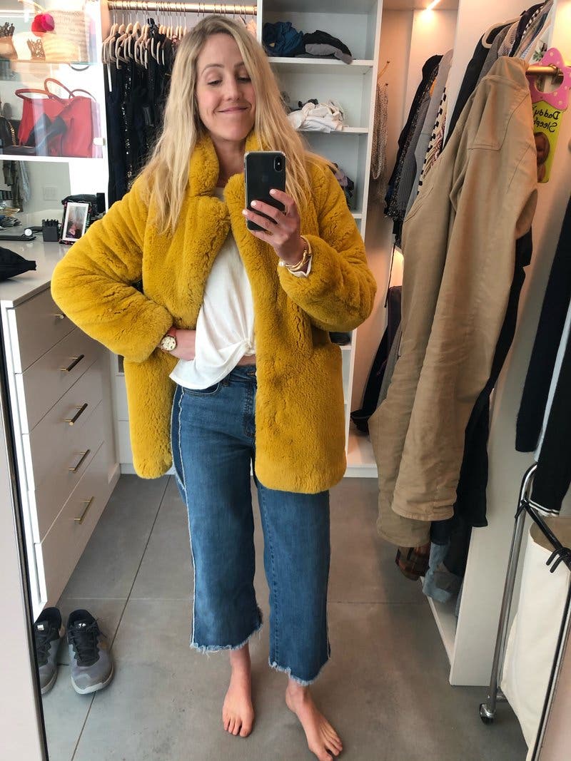 APPARIS イエローファーコート Sサイズ Mustard Sophie Faux Fur Coat by Apparis | Rent the Runway