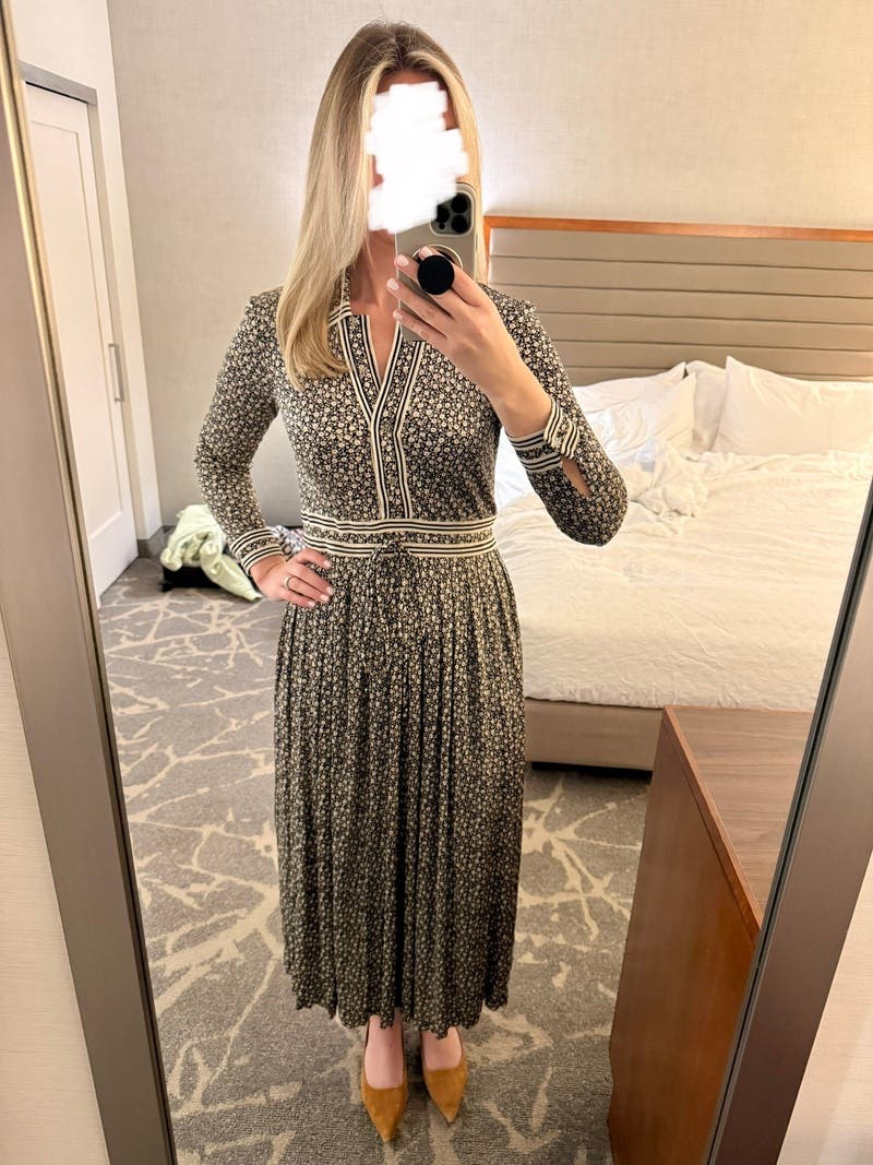 ワンピース Tory Burch Chemisier dress Tory Burch Cotton Chemisier Dress With Drawstring Waist