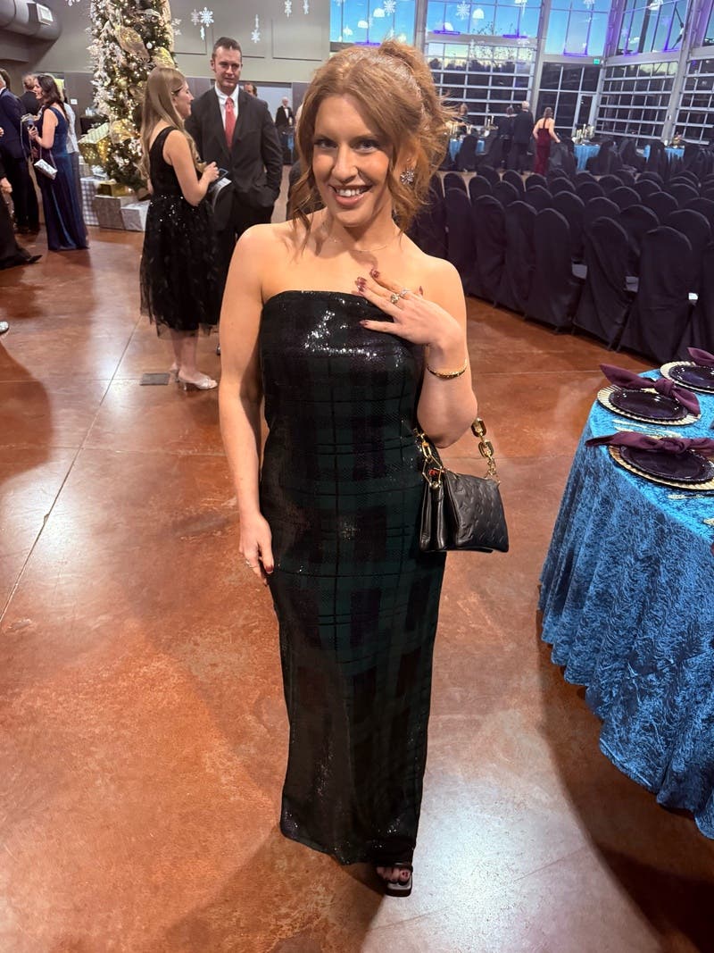 Plaid Sequin Gown by Lauren Ralph Lauren | Rent the Runway