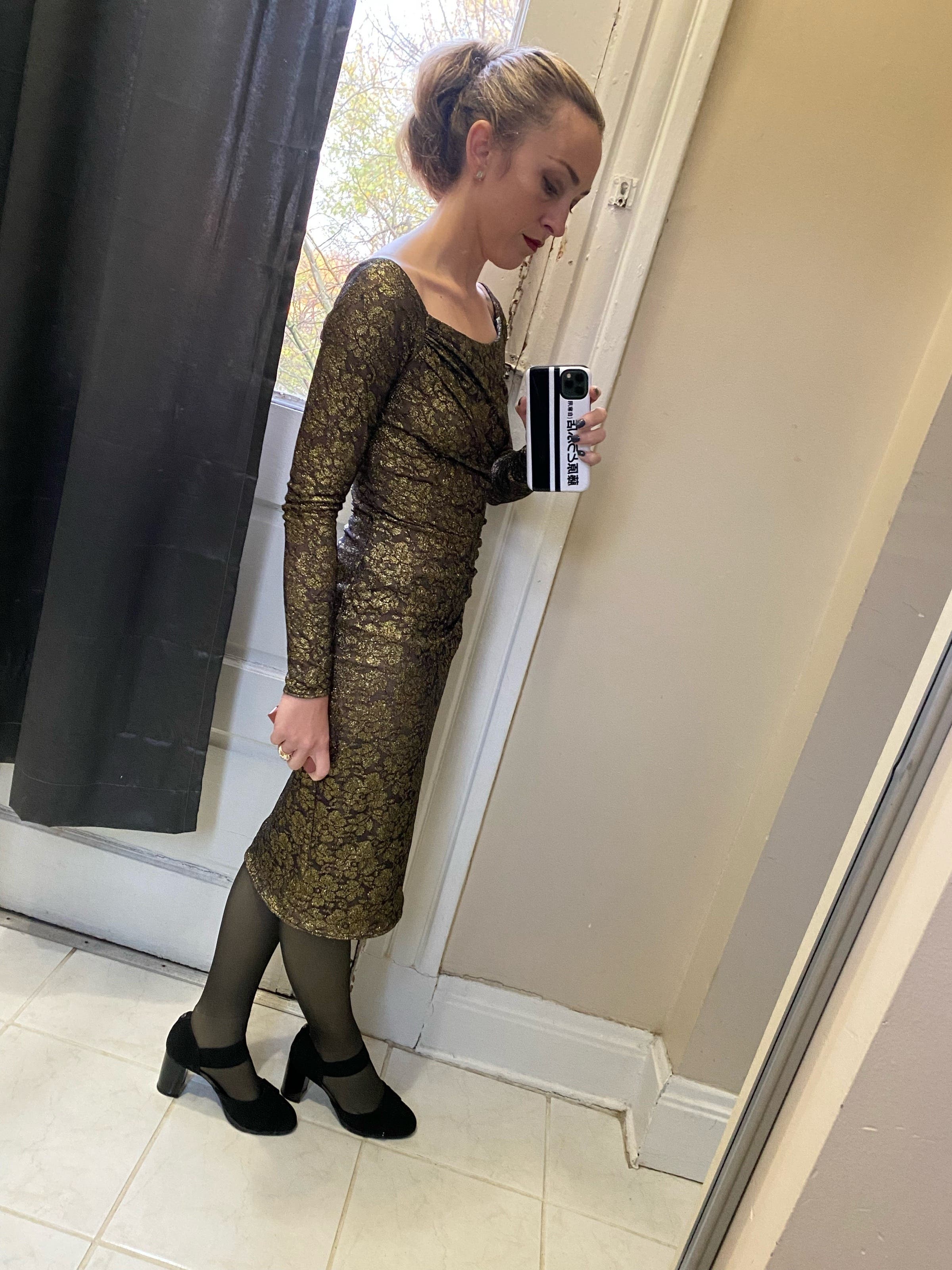 Gold Idol Dress by Carmen Marc Valvo | Rent the Runway