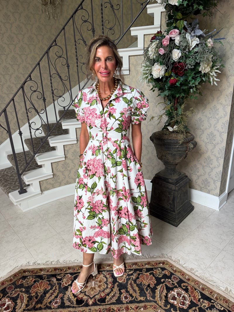 美品 Ted Baker Iyana Floral Print Dress Violet Floral Midi Dress by Ted Baker London | Rent the Runway