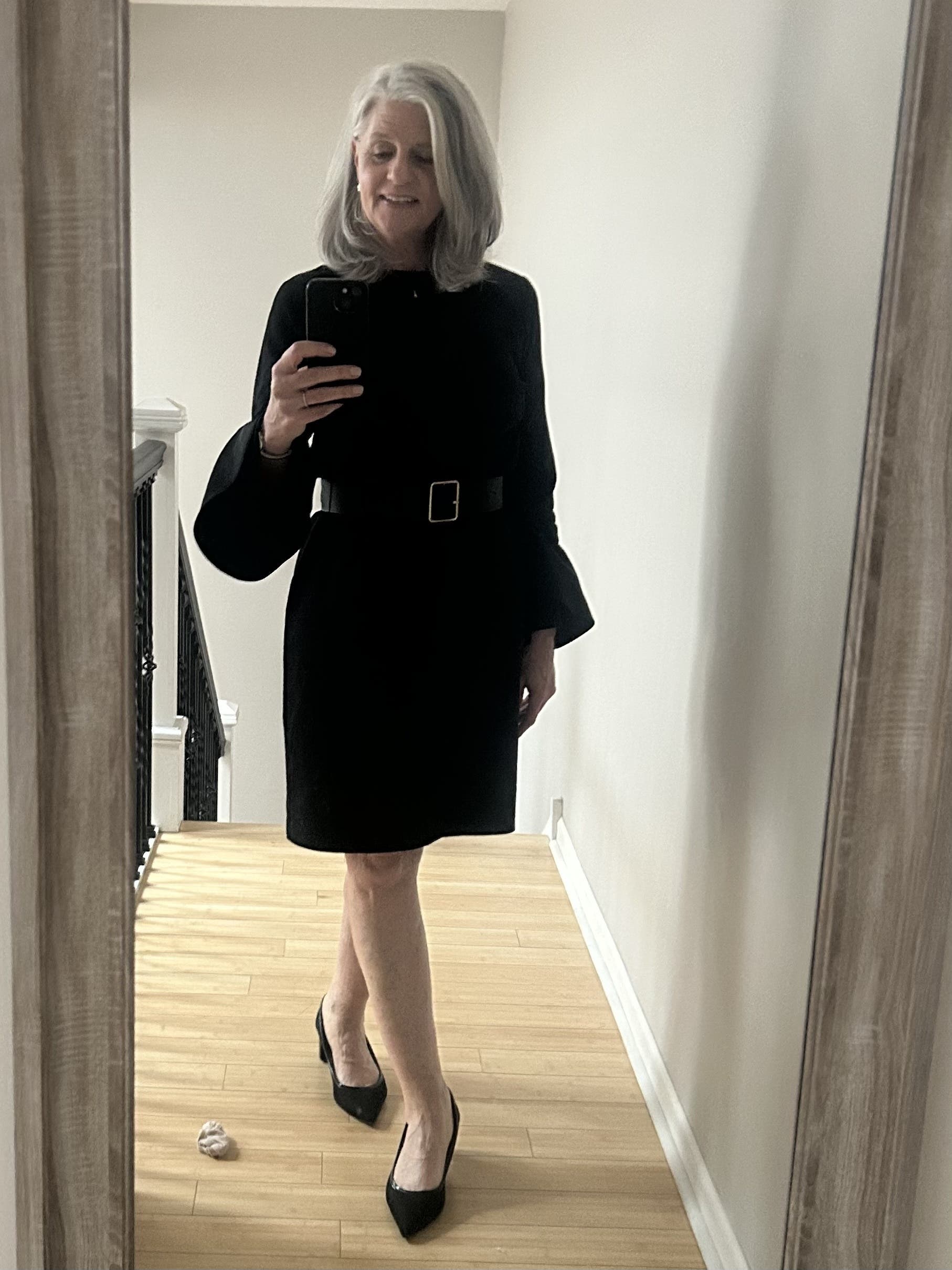 Black Bell Sleeve Dress by Lauren Ralph Lauren | Rent the Runway