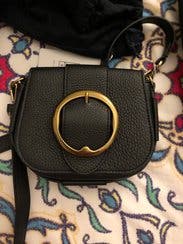 Black Pebbled Leather Mini Lennox Bag by Polo Ralph Lauren 