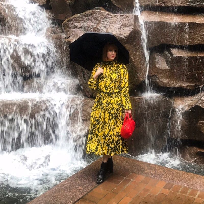 ワンピース Uhr Checkered Tiered Dress yellow&black ワンピース Uhr Checkered Tiered Dress yellow&black