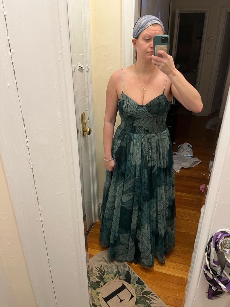 sachin and babi light blue dress Sydney's Closet Women's One-Shoulder Pouf Sleeve Sequin Plus Size Evening Gown main image 1