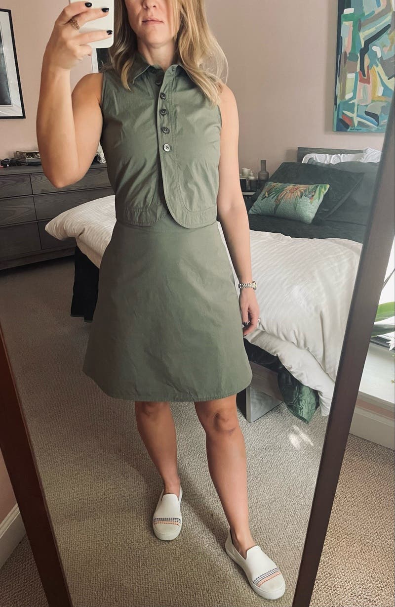 ワンピース EMPORIO ARMANI Woman Dress Green EW001743 TE10929 U7202 Green Poplin Sleeveless Dress by Emporio Armani | Rent the