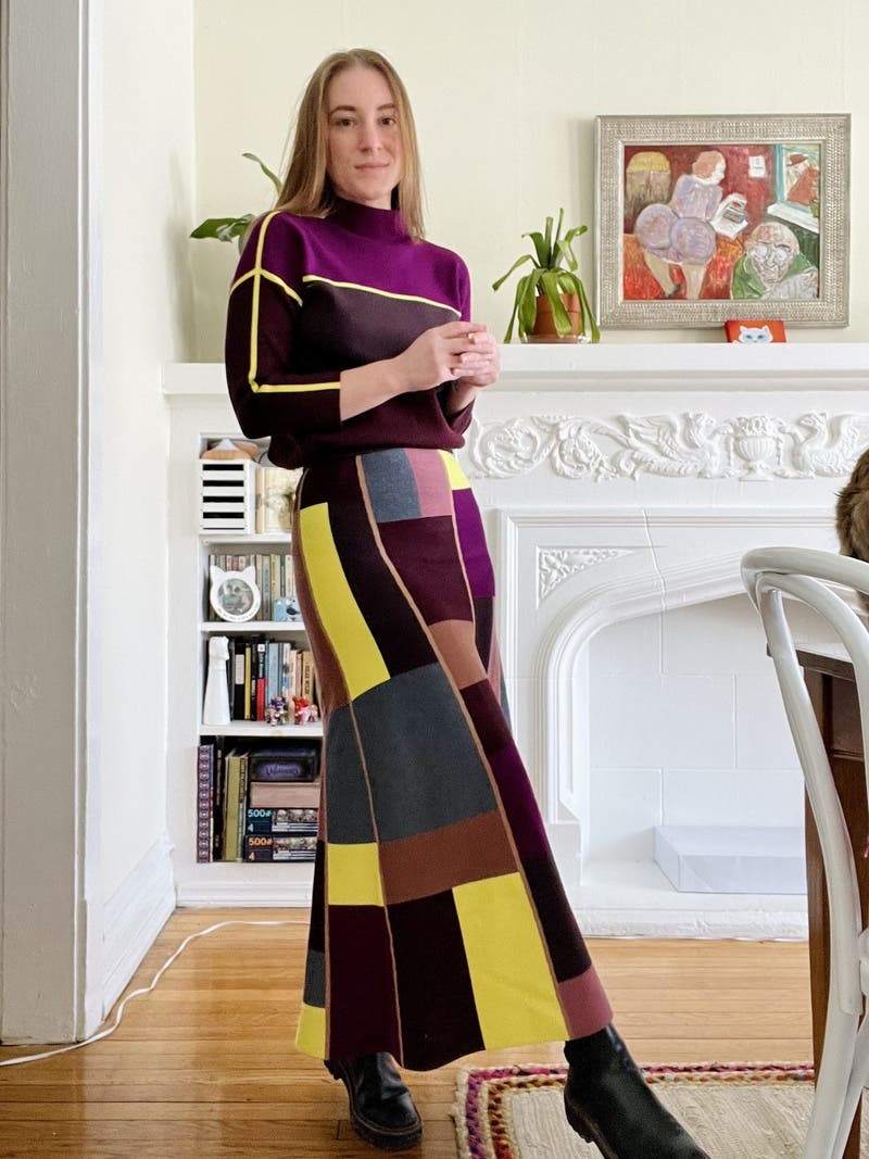 Colorblock Midi Skirt by Victoria Victoria Beckham | Rent