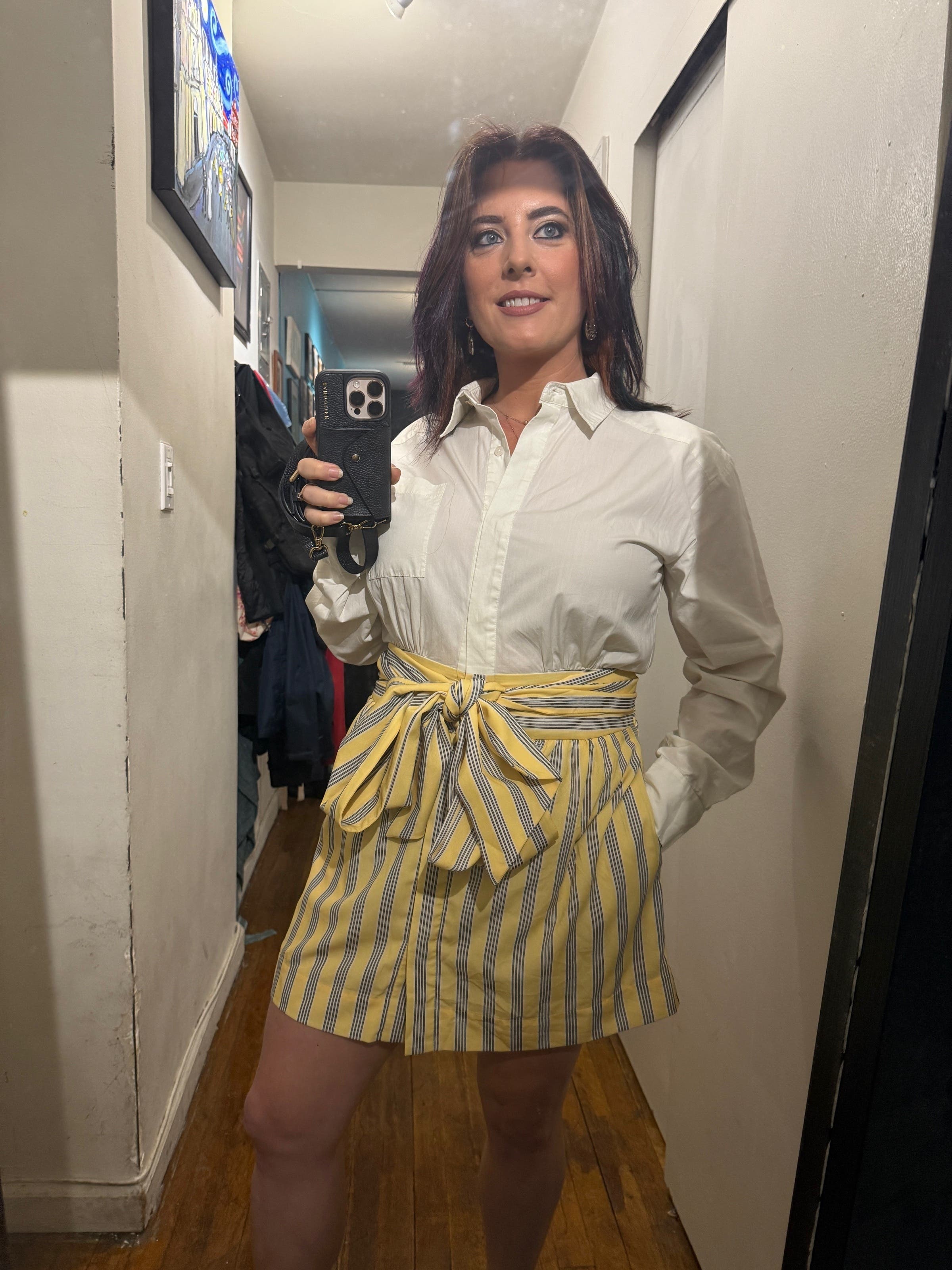Solid and Striped Bow Shirt Dress by TOCCIN X RTR | Rent the