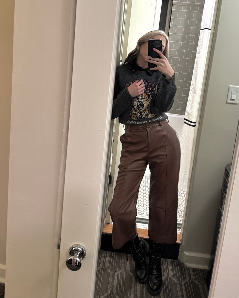 カワグチジン着用 NKNIT vegan leather wide pants JAG4902_ZP5345872Z-
