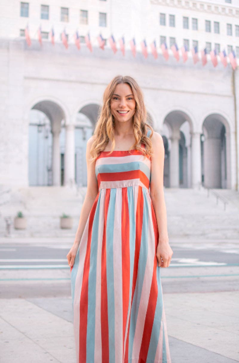 RED VALENTINO★素敵！Striped ribbed knit midi dress Multi Striped Midi Dress by RED Valentino | Rent the Runway