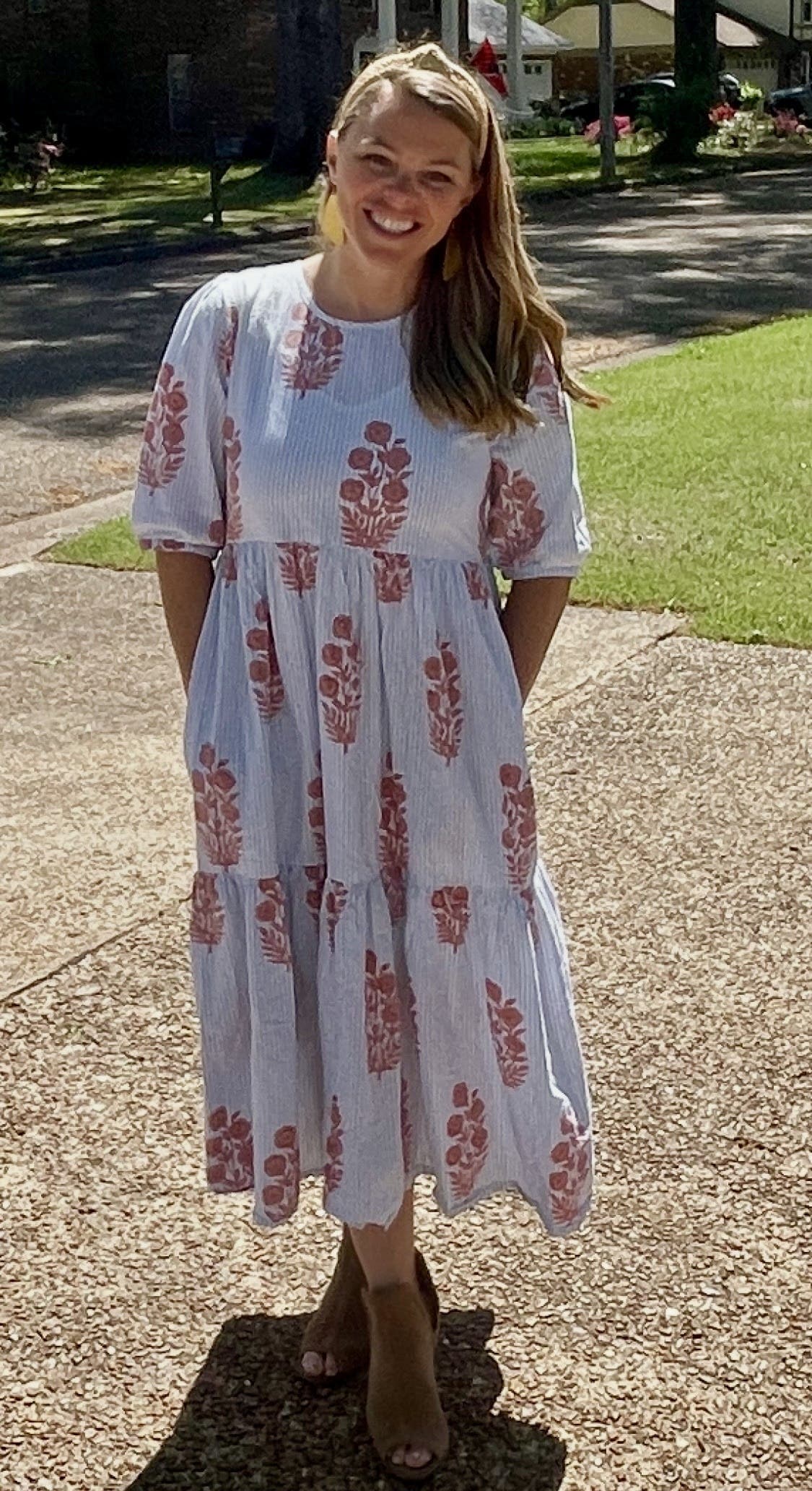 Blue Floral Gaia Dress by SZ Blockprints | Rent the Runway