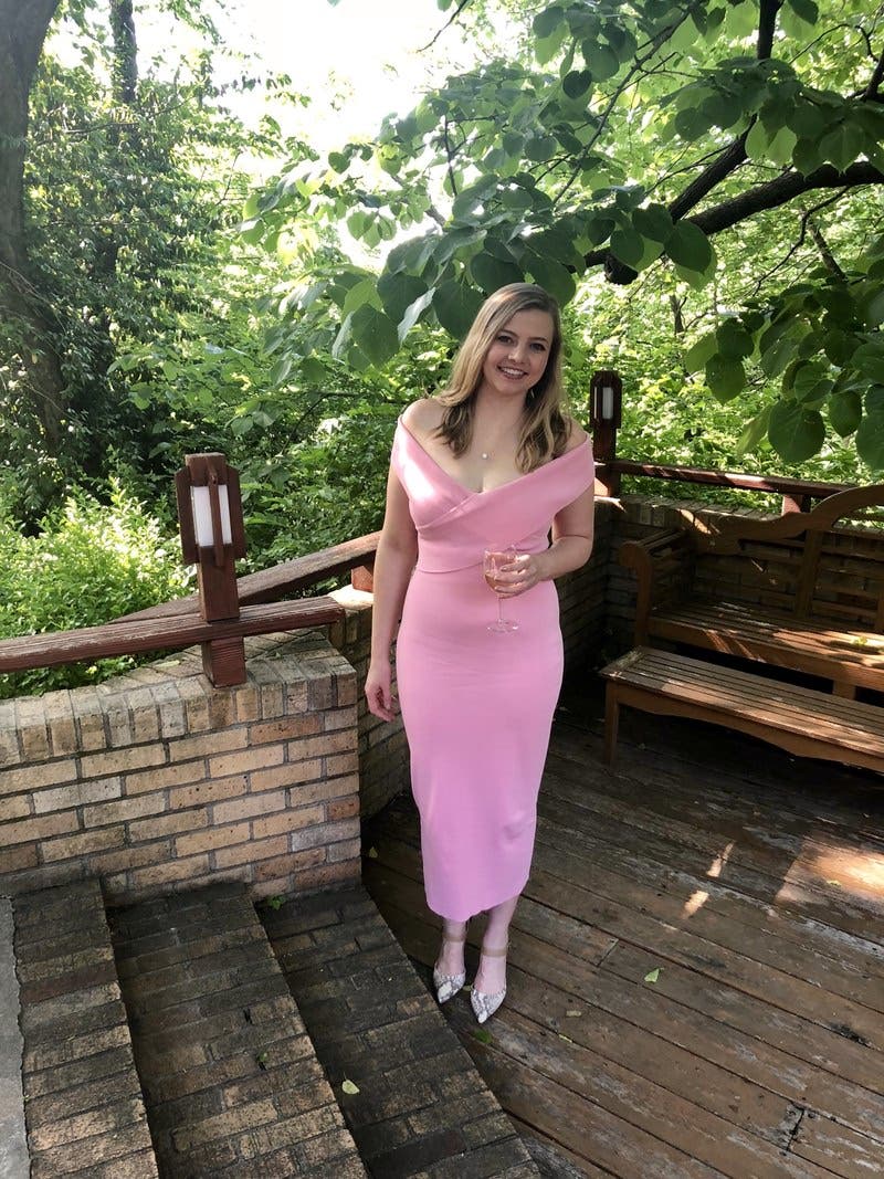 ワンピース SOLACE LONDON Woman Dress Pink OS38017 SOFT PINK/BLACK Pink Cecile Sheath by Solace London | Rent the Runway