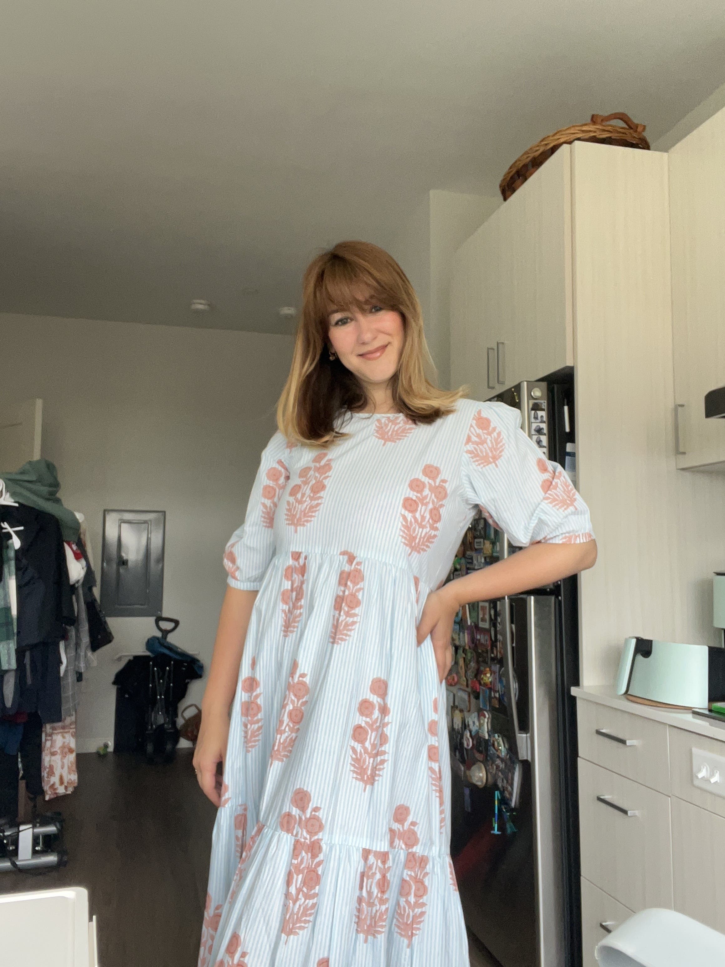 ワンピース SZ BLOCKPRINTS Gaia Dress Cashmere Blue Women's Gaia Block Print Dress, Cashmere Blue - SZ