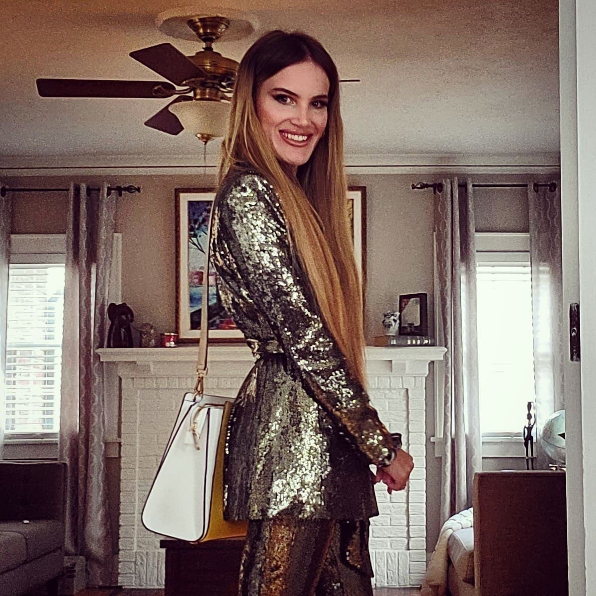 Gold Sequin Blazer by Badgley Mischka | Rent the Runway