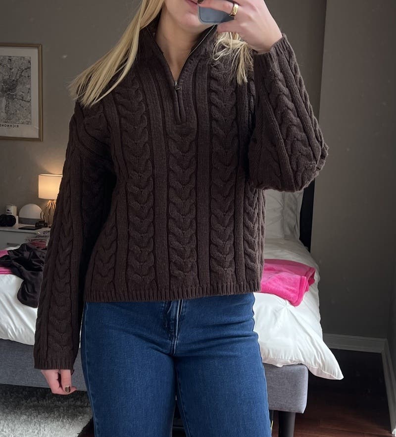 Cable Knit Quarter Zip Sweater by Marissa Webb x RTR | Rent