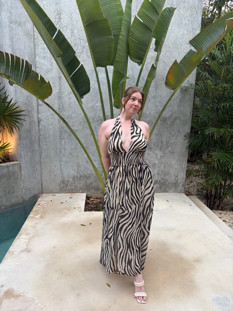 Zebra Smocked Maxi by Toccin | Rent the Runway