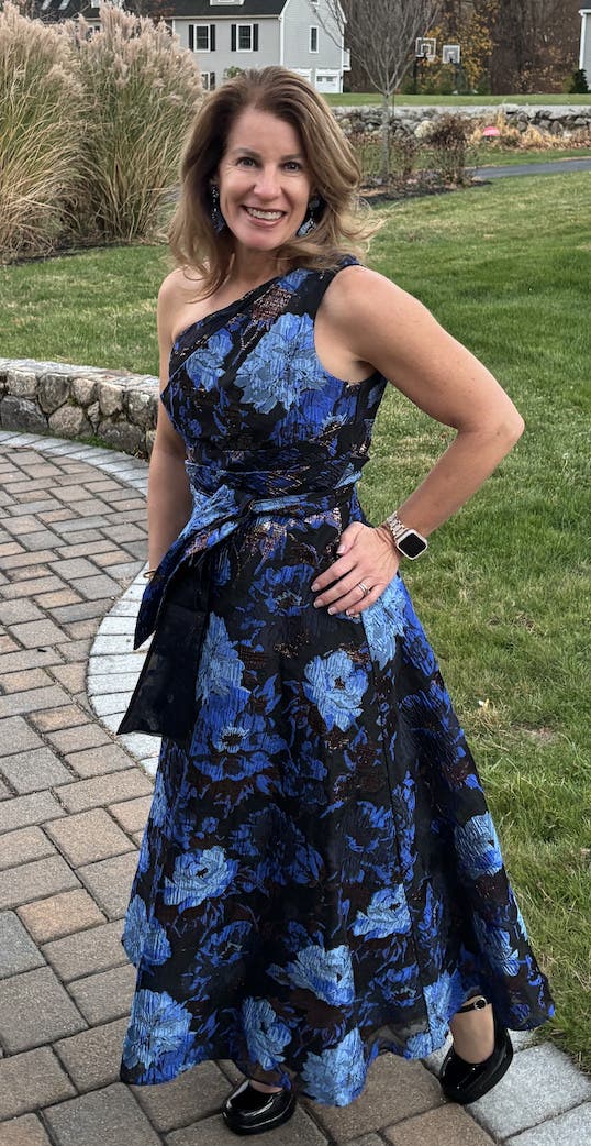 Blue Floral One Shoulder Dress by Aidan Mattox | Rent the Runway