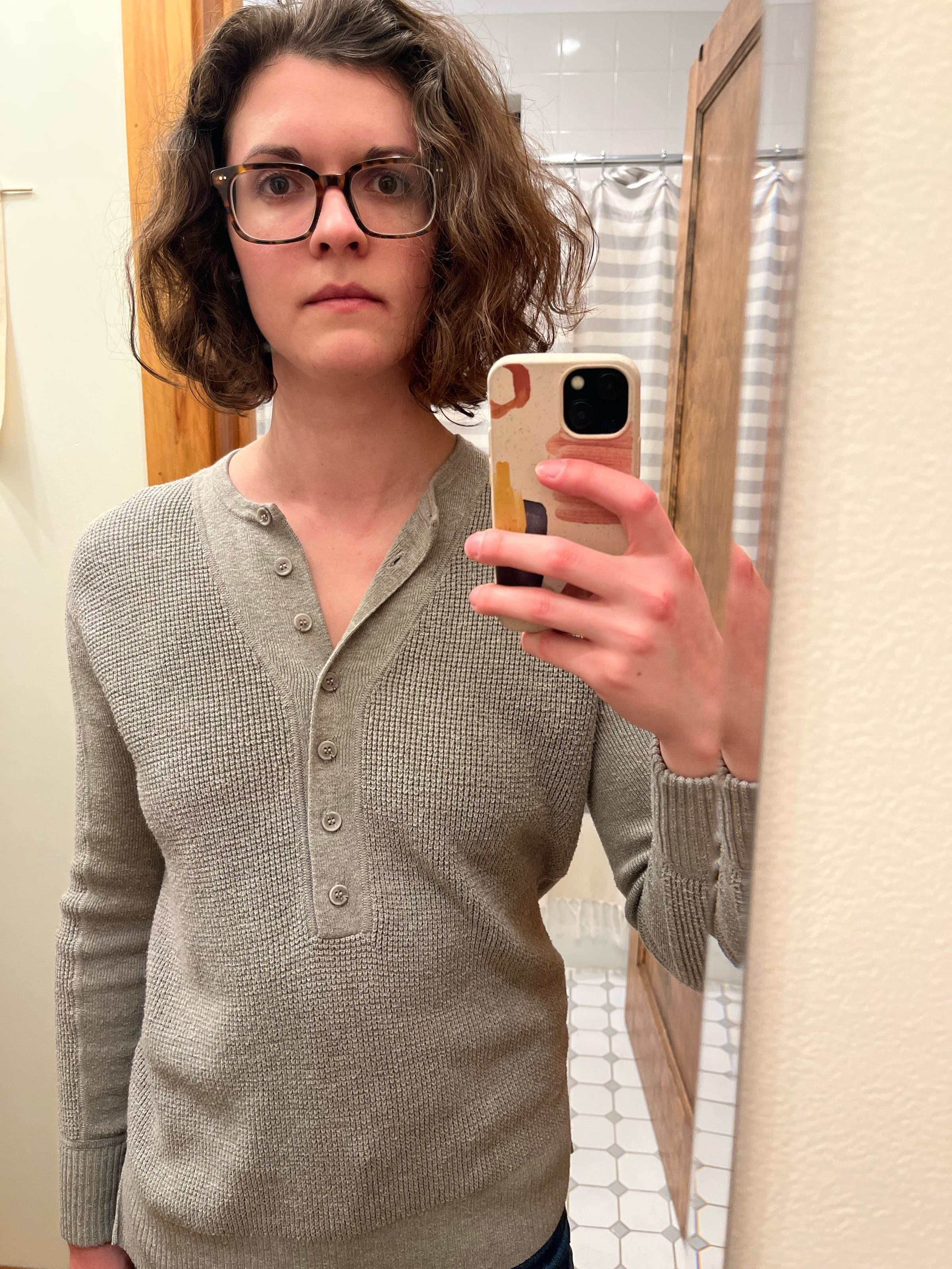 ［コレクレー］ Grey Henley Sweater by Thakoon x RTR | Rent the Runway