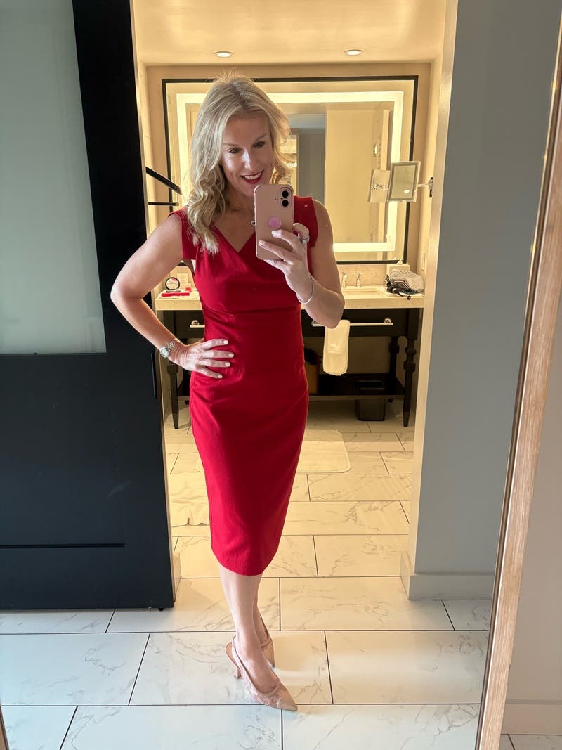 classic jackie o sheath dress reviews Senza Tempo Fashion Jackie Dress - Red