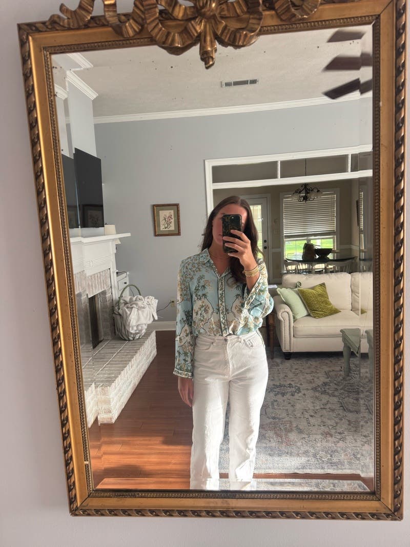 Placed Print Button Up Shirt by Derek Lam 10 Crosby x RTR | Rent