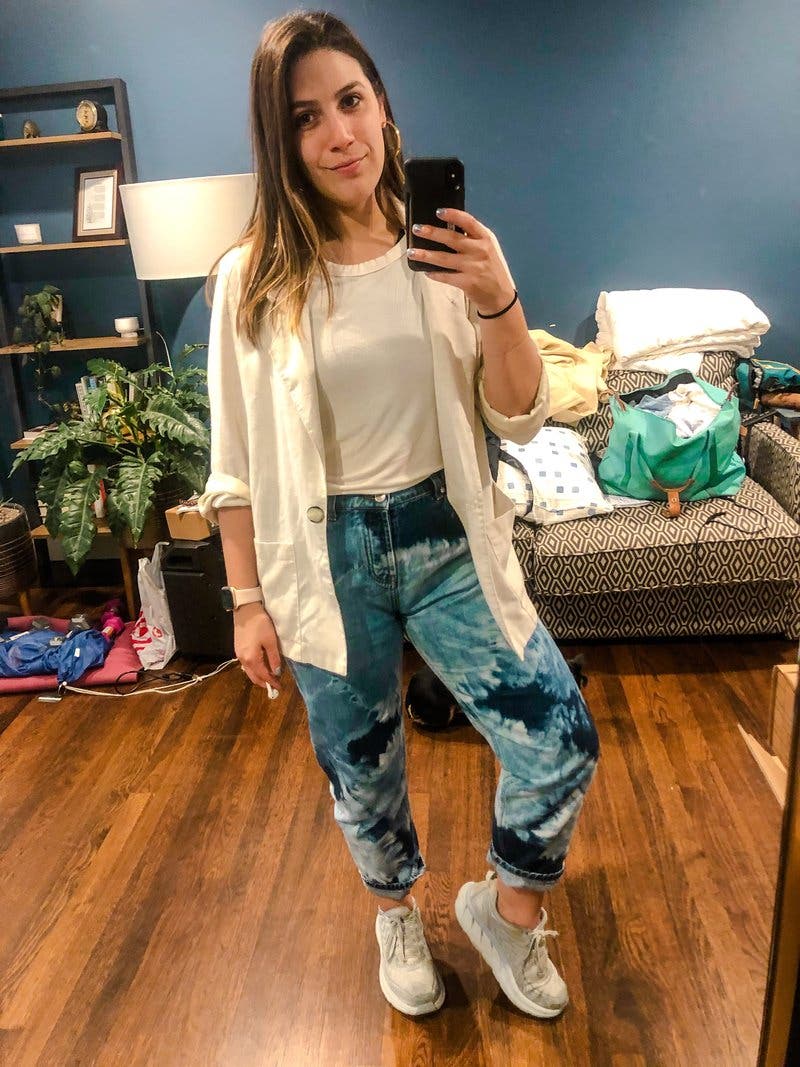 デニム・ジーパン MSGM TIE-DYE PRINTED CROPPED COTTON DENIM JEANS Tie-Dye Jeans by MSGM | Rent the Runway