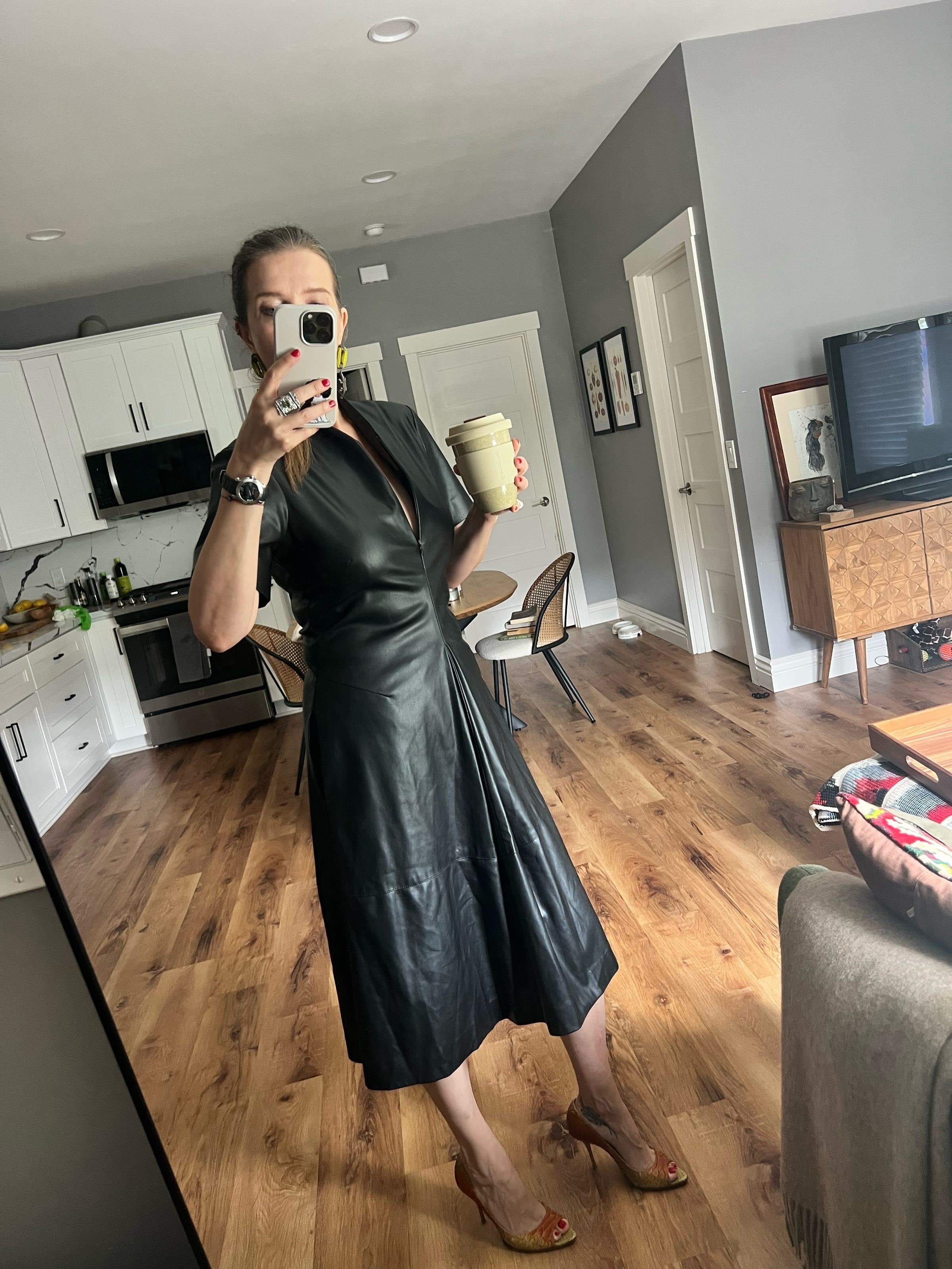 Esther Faux Leather Midi Dress by Proenza Schouler White Label