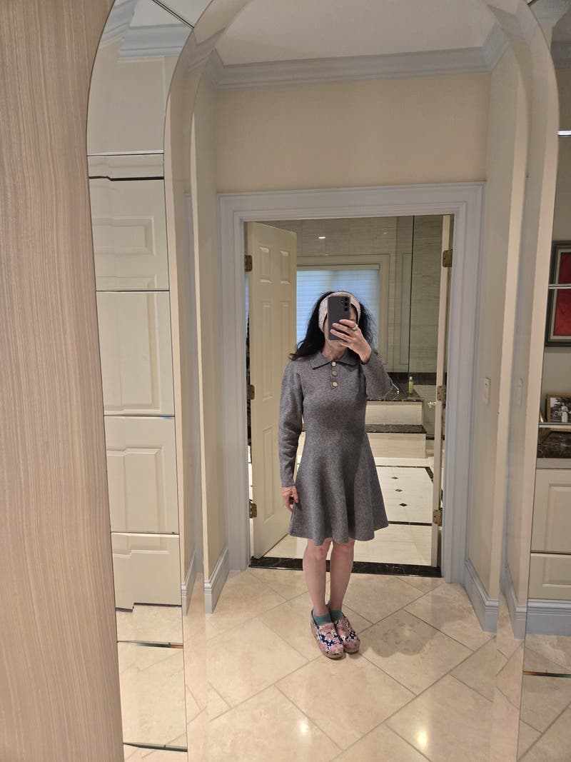 plus size long sleeve sweater dresses Plus Size Colorblock Sweater Dress